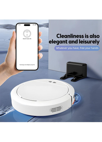 Робот-пилосос зі станцією та додатком для керування 3000 мАч Білий More Intlligent (315723246)