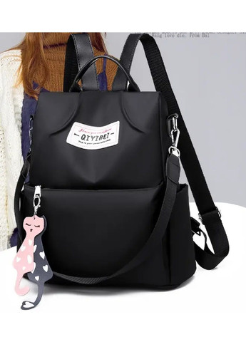 Рюкзак сумка сумка повсякденний міський кежуал жіночий з брелоком системою антизлодій нейлон 32х31х13 см (477580-Prob) Чорний Unbranded (298246155)