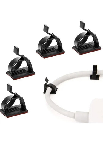 Органайзер клипса фиксатор кабеля держатель для проволоки самоклеющийся 1 шт Черный OlaN (371647813)