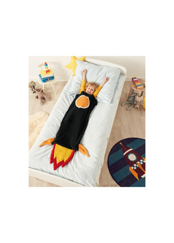 Спальний мішок кокон плюшевий ракета для хлопчика 320870 чорний Meradiso (265295035)