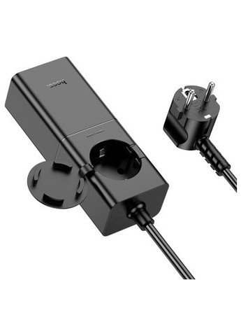 Зарядний пристрій NS4 Sharp desktop socket 2xUSB-C + USB-A PD65W Black (6942007617352) Hoco NS4 Sharp desktop socket 2xUSB-C + USB-A PD65W Bla (369880176)