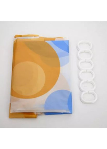 Шторка для ванної і душа F8804, поліетилен, 180 x180 см, жовтий Frap (371881732)