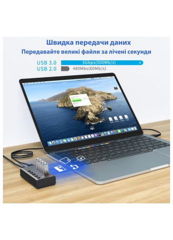 Концентратор 5 ports USB3.0 to 4*USB3.0+2.4А Power Adapter 1A/12V (DM-UH-P405-G) Dynamode 5 ports USB3.0 to 4*USB3.0+2.4А Power Adapter 1A/1 (366697887)