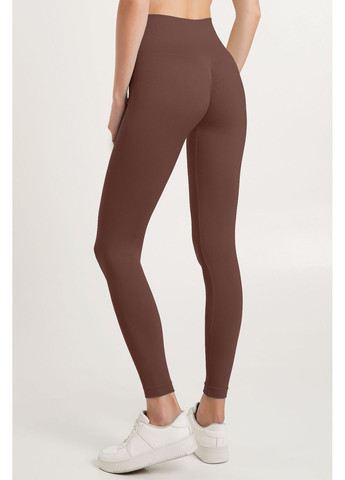 Коричневые демисезонные леггинсы бесшовные с push-up эффектом leggings shape Giulia