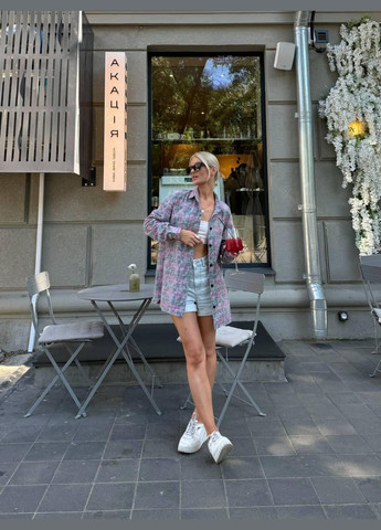 Серая кэжуал рубашка в клетку JUGO с длинным рукавом