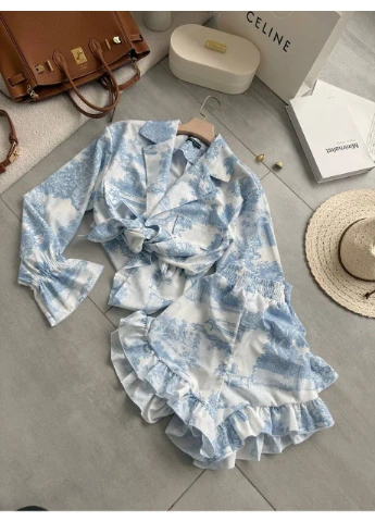 Женское костюм из принт софт No Brand (399427396)