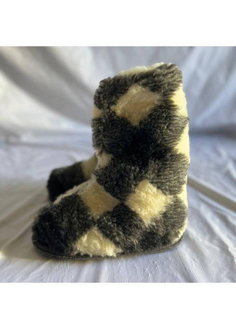 Капці-чуні високі сірі з візерунком "Ромб" No Brand (366652936)