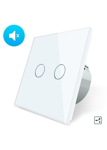 Бесшумный сенсорный проходной/перекрестный выключатель 2 сенсора стекло (VL-C702SQ-11) Livolo (370971073)