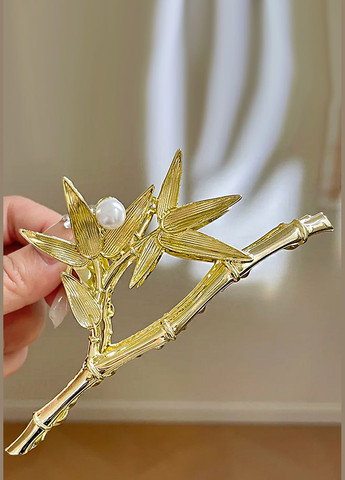 Заколка краб для волосся "Єднання з природою", з перлиною, 11х5 см Анна Ясеницька (302245528)