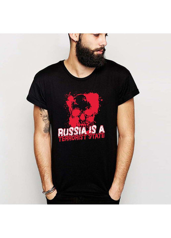 Чорна футболка russia ia a terrorist state з коротким рукавом Кавун
