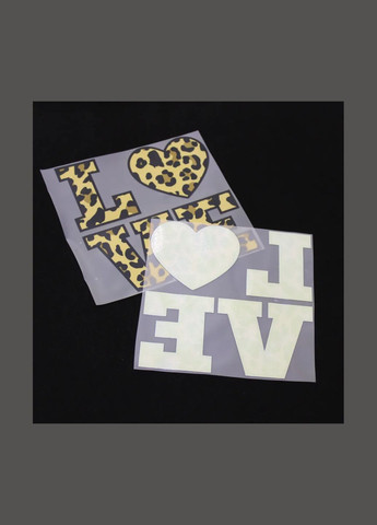 Термоналіпка "Love" леопардова (7146) No Brand (335812598)