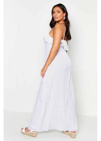 Белое повседневный платье Boohoo в горошек