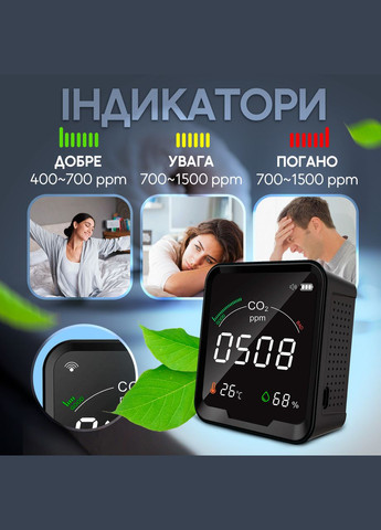 Термогигрометр с датчиком измерения CO2 SBTR РТН-9с No Brand (347590515)