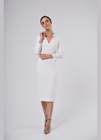 Белое деловое белое деловое платье футляр Nai Lu-na by Anastasiia Ivanova однотонное