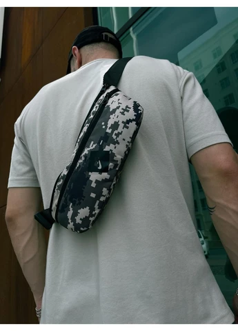 Бананка Nike піксель сумка на пояс слінг через плече чоловіча брендова для прогулянок міста стильна модель тренд No Brand (402546588)