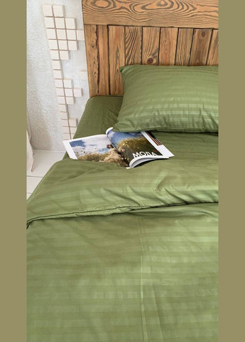 КПБ євро мікро страйп сатин "Олива" (200х210, 70х70) Glav Textile (297365366)