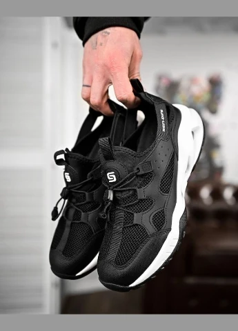 Чоловічі кросівки Huarachi Black білі сітка штучна шкіра підошва EVA No Brand (329331845)