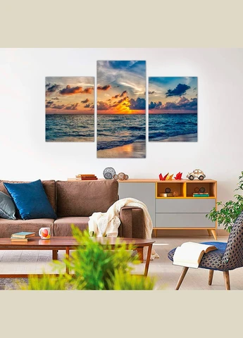 Модульная картина из трех частей Океан и облака 96x60 см (m31_M_4) KilArt (380024551)