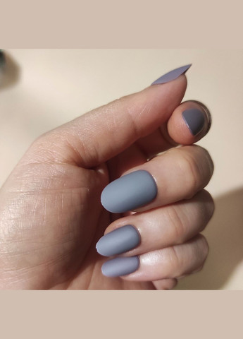 Накладні нігті із клеєм Cosmetics False Nails Almond "Matte Grey" Сірий 24 шт. Technic (292128880)
