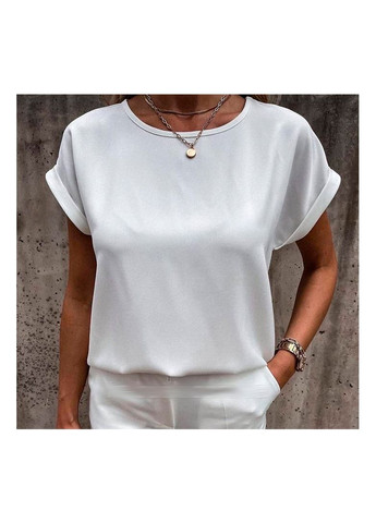 Біла літня блуза футболка вільного крою Fashion Girl