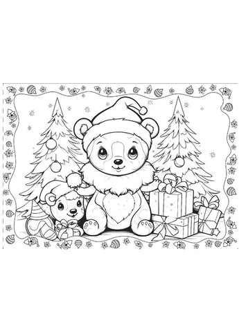 Книги раскраски с наклейками Рождественская раскраска Елка Новогодние раскраски для детей Талант (315035602)