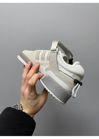 Сірі Осінні кросівки чоловічі adidas forum x bad bunny light grey адідас форум бед банні No Brand