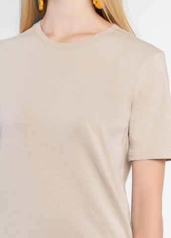 Футболка женская W13.13.16.520 бежевого цвета из тонкого хлопкового джерси Arber T-SHIRT WF-19 - (349723241)