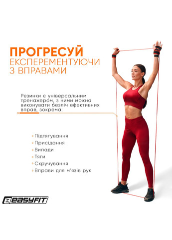 Резиновая петля 2-15 кг красная EasyFit (365549655)