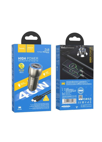 Автомобильное зарядное устройство Z48 Tough 40 W + Кабель Type-C Hoco (369727072)