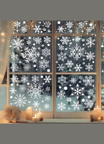 Новорічні наклейки на вікна сніжинки No Brand (314936115)