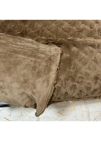 Стильне покривало коричневого кольору "Luxury Fur" з 3D-Ворсом, Євро 200х230 см– миттєвий затишок та стиль! No Brand (368565095)