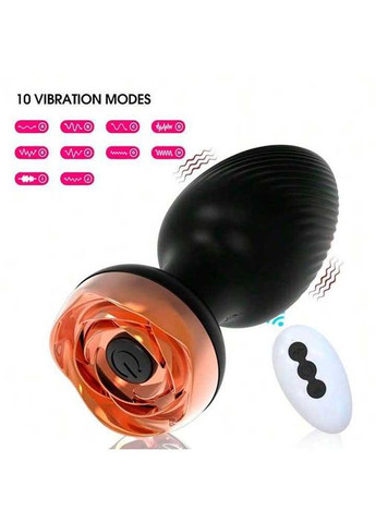 Силіконовий анальний корок із вібрацією Rose з Д/К 3,5*9 см. Анальні іграшки No Brand (370611736)