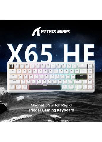 Клавіатура X65 HE White (AS-6972792470535-W-UA) [166769] ATTACK SHARK (400981492)