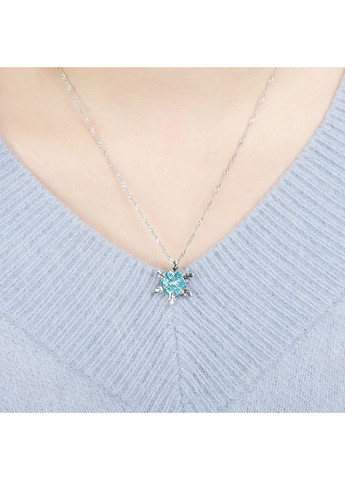 Підвіска з ланцюжком новорічна сніжинка «Snow» (бірюза) China (366874679)