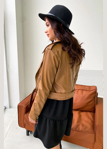 Коричнева демісезонна куртка-косуха Seventeen