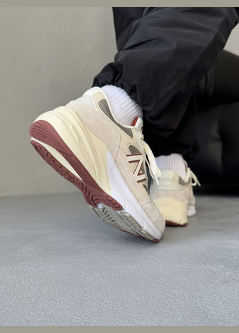 Бежевые демисезонные кроссовки мужские и женские new balance 990v6 loro piana beige white | нью беланс 990v6 бежевые No Brand