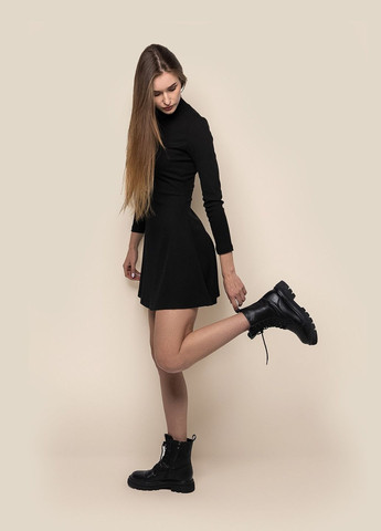 Черное платье однотонное женское wtc02350 черный (ny) shop (2000990247209) LAWA однотонное