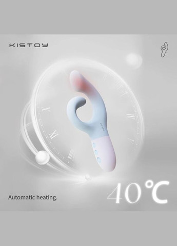 Вібратор-кролик для точки G KISTOY Big G Blue, вигнутий відросток, автоматичний підігрів KissToy (335394556)