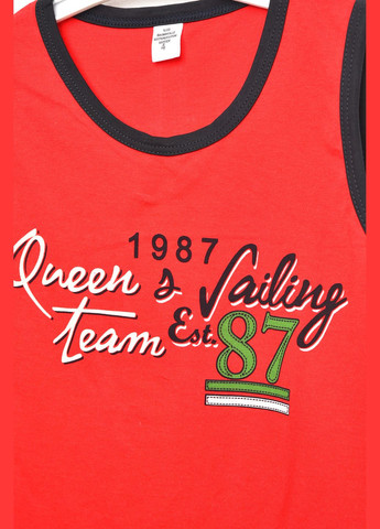 Майка детская для мальчика красного цвета с принтом Let's Shop (335007307)