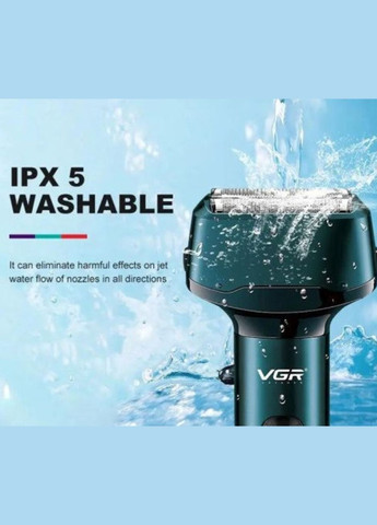 Электробритва шейвер V-370 600mAh/LED indication/IPX5/Blue VGR (339106345)
