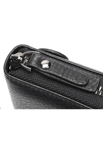 Мужской кожаный клатч с ручкой кошелек портмоне на молнии кожа черный Eton (316660123)