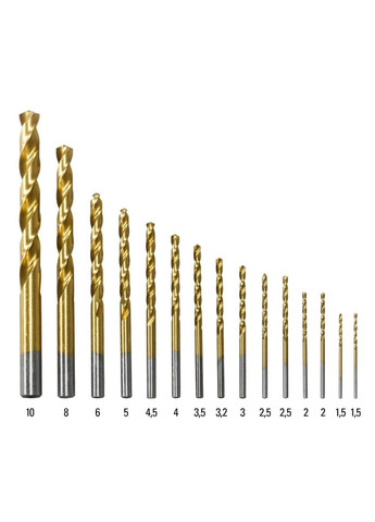 Набір свердел по металу 15 pieces HSS Metal Drill Set (6200001131) Trotec (337341932)