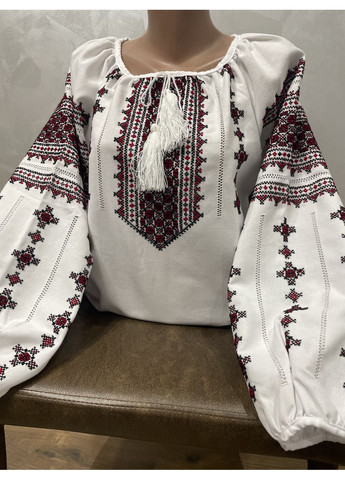 Белая стильная гуцульская вышиванка на белом домченном полотне ручной работы. s (371191050)