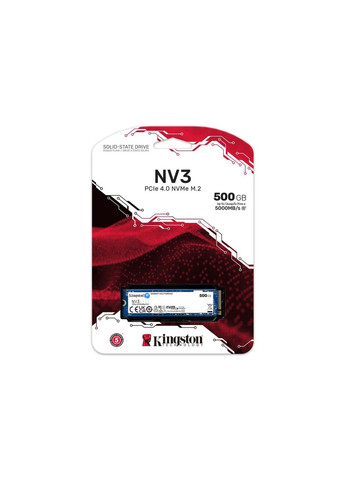SSD накопичувач M.2 NV3 500 GB NVMe 2280 PCIe 4.0 x4 3D NAND SNV3S/500G Kingston (361853285)