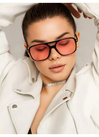 Очки солнцезащитные авиатор Sunny черные с розовыми линзами No Brand (315705468)