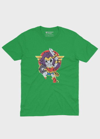 Зелена демісезонна футболка для хлопчика з принтом супергероя - диво-жінка (ts001-1-keg-006-006-006-b) Modno