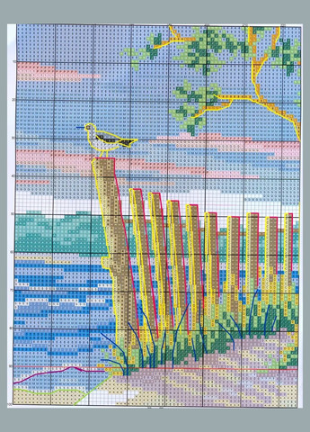 Набор для вышивания по нанесённой на канву схеме "The narrow birds".AIDA 14CT printed, 54*41 см Joy Sunday (313614607)