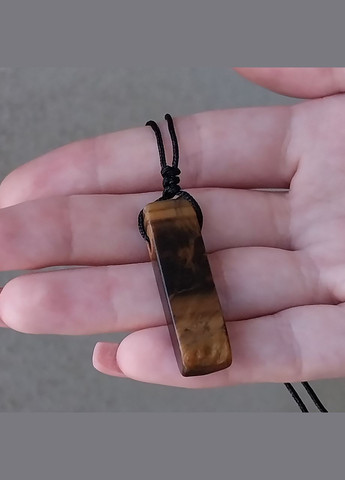 Натуральний камінь Тигрове око кристал природної форми кулон на шнурку в подарунковій коробочці АТМ (331291885)