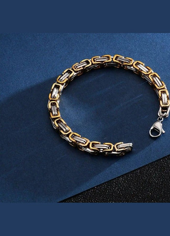Мужской браслет из титановой стали Византийская цепь зол сер 5 мм 19 см 316L высокое качество и премиум стиль Liresmina Jewelry (291119879)