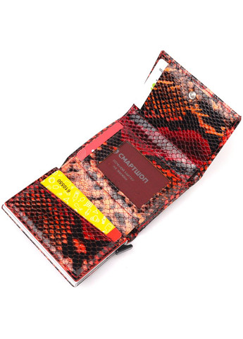 Визитница из натуральной фактурной кожи под змею 20982 Разноцветный Karya (337353084)